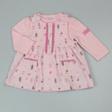 F12418: Baby Girls Pink Corduroy Dress & Top Outfit (0-9 Months)